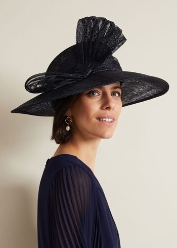 Phase Eight Pleat Bow Hats Navy Australia | WQ0523946